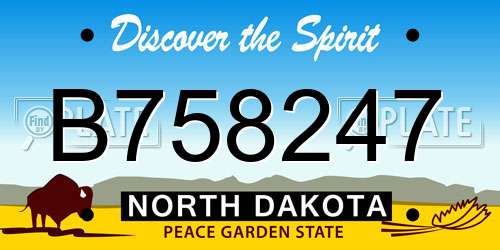 B758247 North Dakota License Plate
