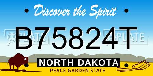 B75824T North Dakota License Plate