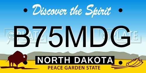 B75MDG North Dakota License Plate