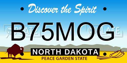 B75MOG North Dakota License Plate