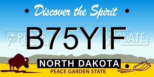 B75YIF North Dakota License Plate