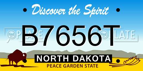 B7656T North Dakota License Plate