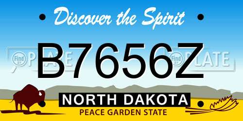 B7656Z North Dakota License Plate