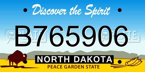 B765906 North Dakota License Plate