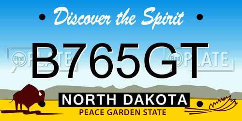 B765GT North Dakota License Plate