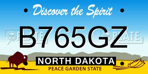 B765GZ North Dakota License Plate