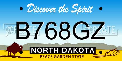 B768GZ North Dakota License Plate