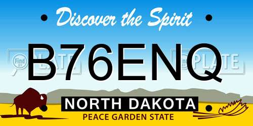 B76ENQ North Dakota License Plate