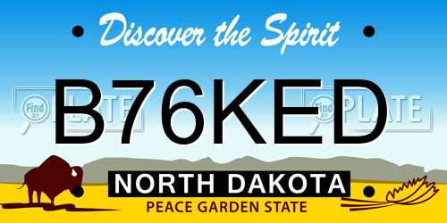 B76KED North Dakota License Plate