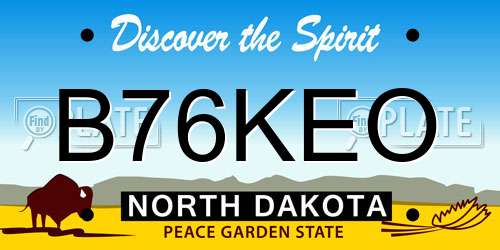 B76KEO North Dakota License Plate