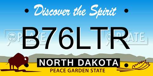 B76LTR North Dakota License Plate