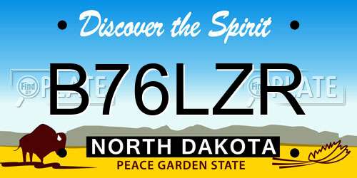 B76LZR North Dakota License Plate