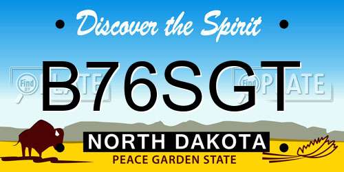B76SGT North Dakota License Plate