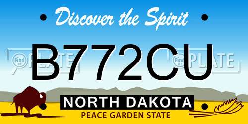 B772CU North Dakota License Plate