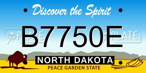 B7750E North Dakota License Plate