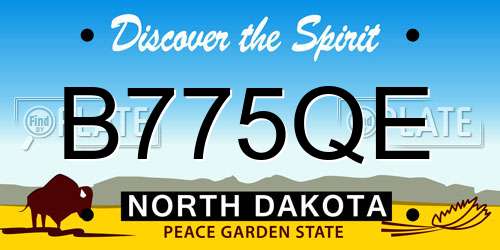 B775QE North Dakota License Plate