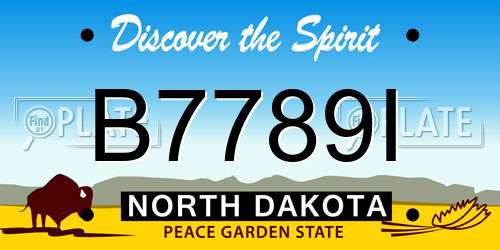 B7789I North Dakota License Plate