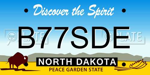 B77SDE North Dakota License Plate
