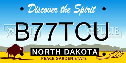 B77TCU North Dakota License Plate