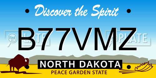B77VMZ North Dakota License Plate