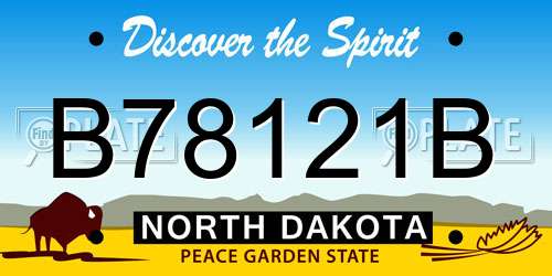 B78121B North Dakota License Plate