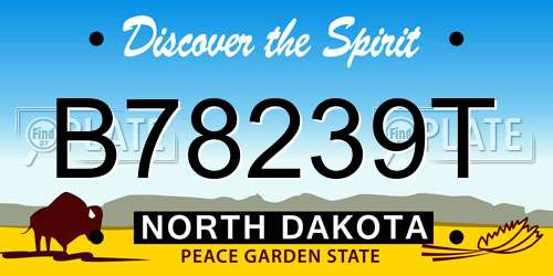 B78239T North Dakota License Plate