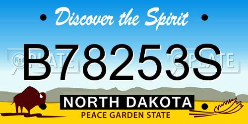 B78253S North Dakota License Plate
