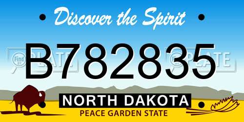 B782835 North Dakota License Plate