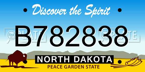 B782838 North Dakota License Plate