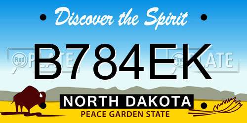 B784EK North Dakota License Plate
