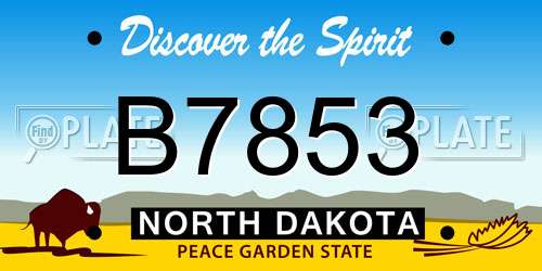 B7853 North Dakota License Plate