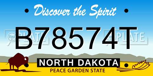 B78574T North Dakota License Plate