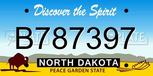 B787397 North Dakota License Plate