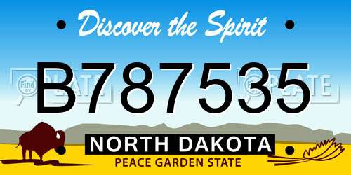 B787535 North Dakota License Plate