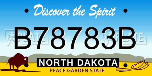 B78783B North Dakota License Plate