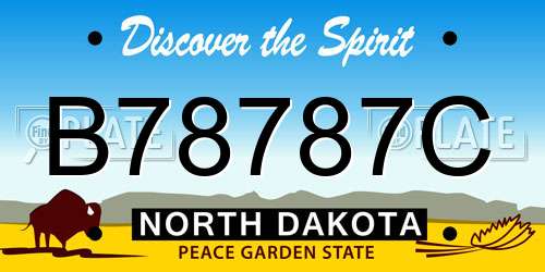 B78787C North Dakota License Plate