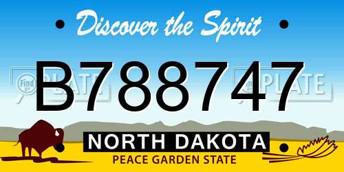 B788747 North Dakota License Plate