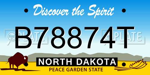 B78874T North Dakota License Plate