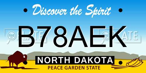 B78AEK North Dakota License Plate