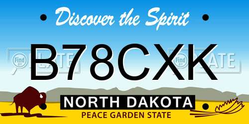 B78CXK North Dakota License Plate