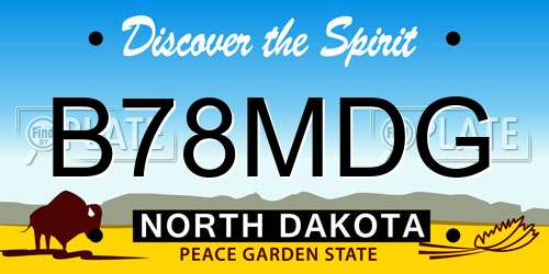 B78MDG North Dakota License Plate