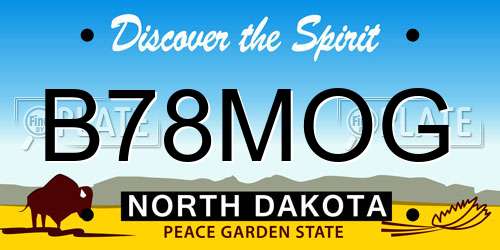 B78MOG North Dakota License Plate