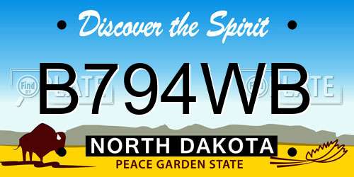 B794WB North Dakota License Plate