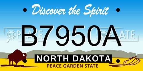 B7950A North Dakota License Plate