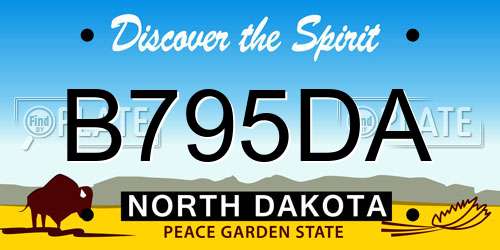 B795DA North Dakota License Plate
