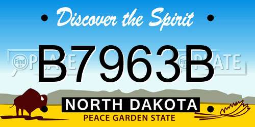 B7963B North Dakota License Plate