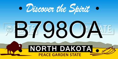 B798OA North Dakota License Plate