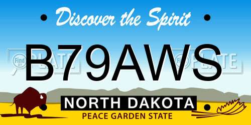 B79AWS North Dakota License Plate