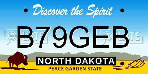 B79GEB North Dakota License Plate