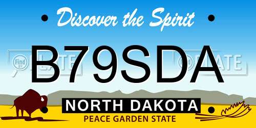 B79SDA North Dakota License Plate